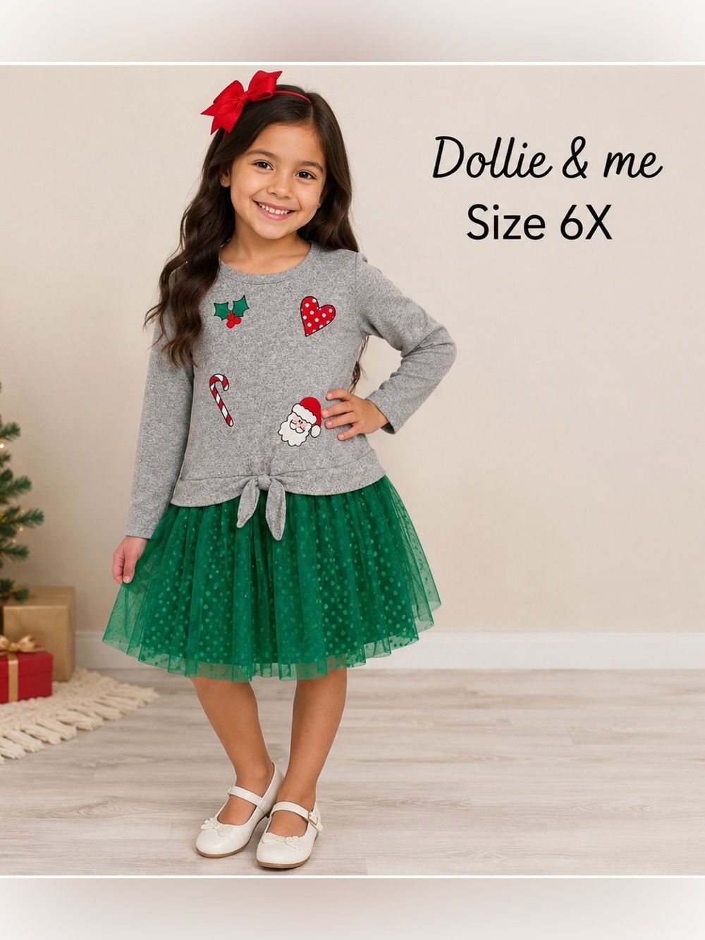 DOLLIE & ME girls Christmas holiday party fashion  dress / size 6X